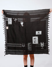 The Riot Patched Scarf in Plain Black