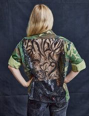 Party Back Shirt - Black Art-Deco Sequin - Long Sleeve Camo