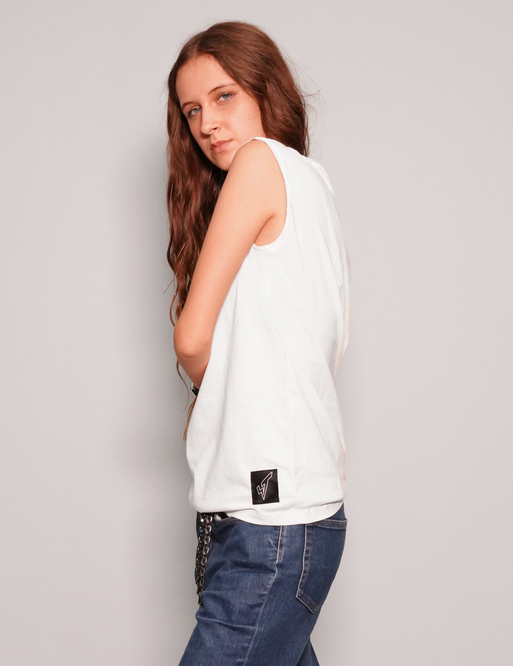 ST 'A Lad Insane' Embroidery Patch T-Shirt in White (Oversized Fit)