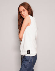 ST 'A Lad Insane' Embroidery Patch T-Shirt in White (Oversized Fit)