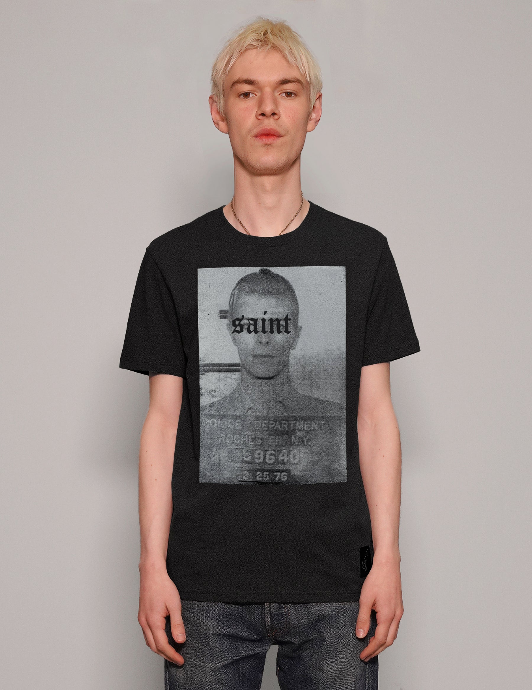 Men's Graphic T-Shirt with David Bowie Print in Black | Stuart Trevor