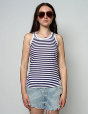 Vintage Marine T-Shirt mit blauen Streifen