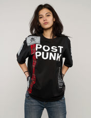 Underground Patched Post Punk T-Shirt in Black