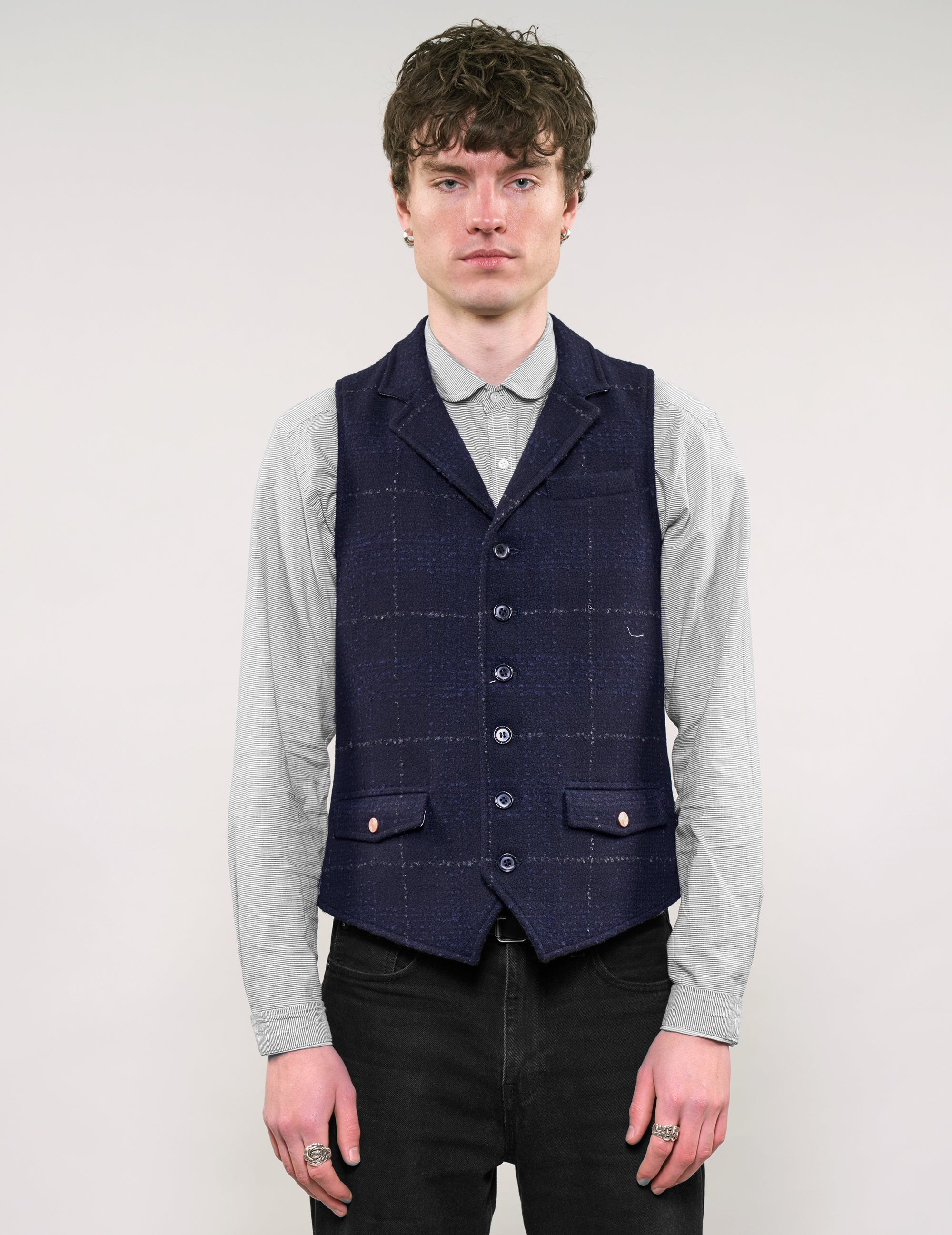IMMORTAL Silverstone Waistocat Bouclé Windowpane Check