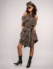 The Pirate Dress – Taupe Tartan
