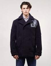 Vintage Double Breasted Wool  Patched Jacket