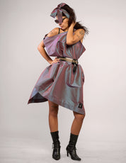 The Pirate Dress – Iridescent Mauve Taffeta