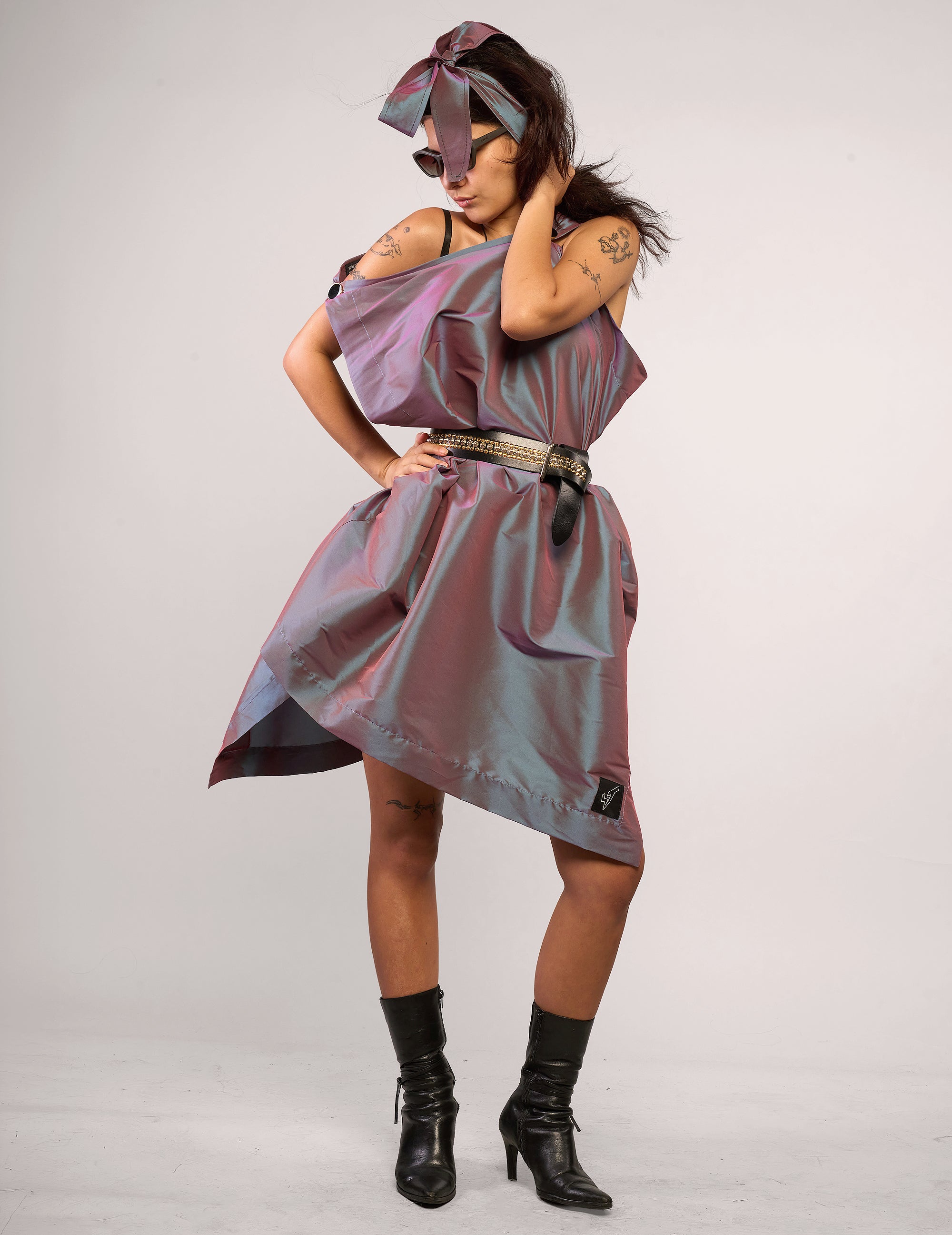 The Pirate Dress – Iridescent Mauve Taffeta