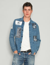Jeans-Overshirt mit Patches