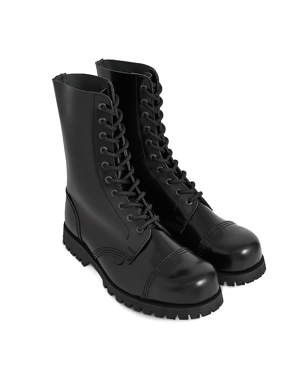 Underground Commando Steel Cap Boots in Black Leather