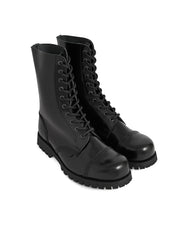 Underground Commando Steel Cap Boots in Black Leather