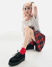 Underground Wulfrun Double Sole Creeper Schuhe aus schwarzem Wildleder