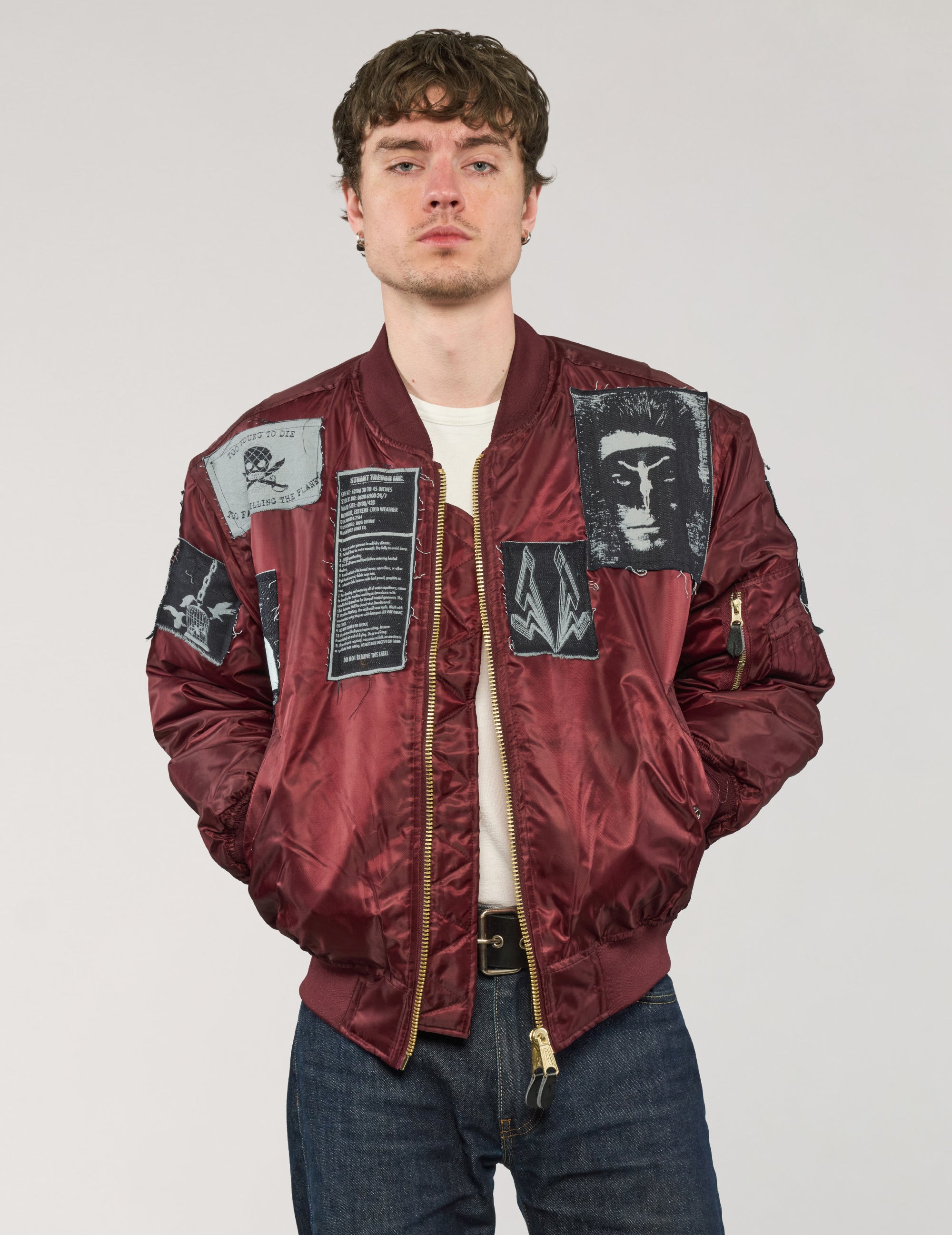 MA-1 Patched Bomber in Burgundy