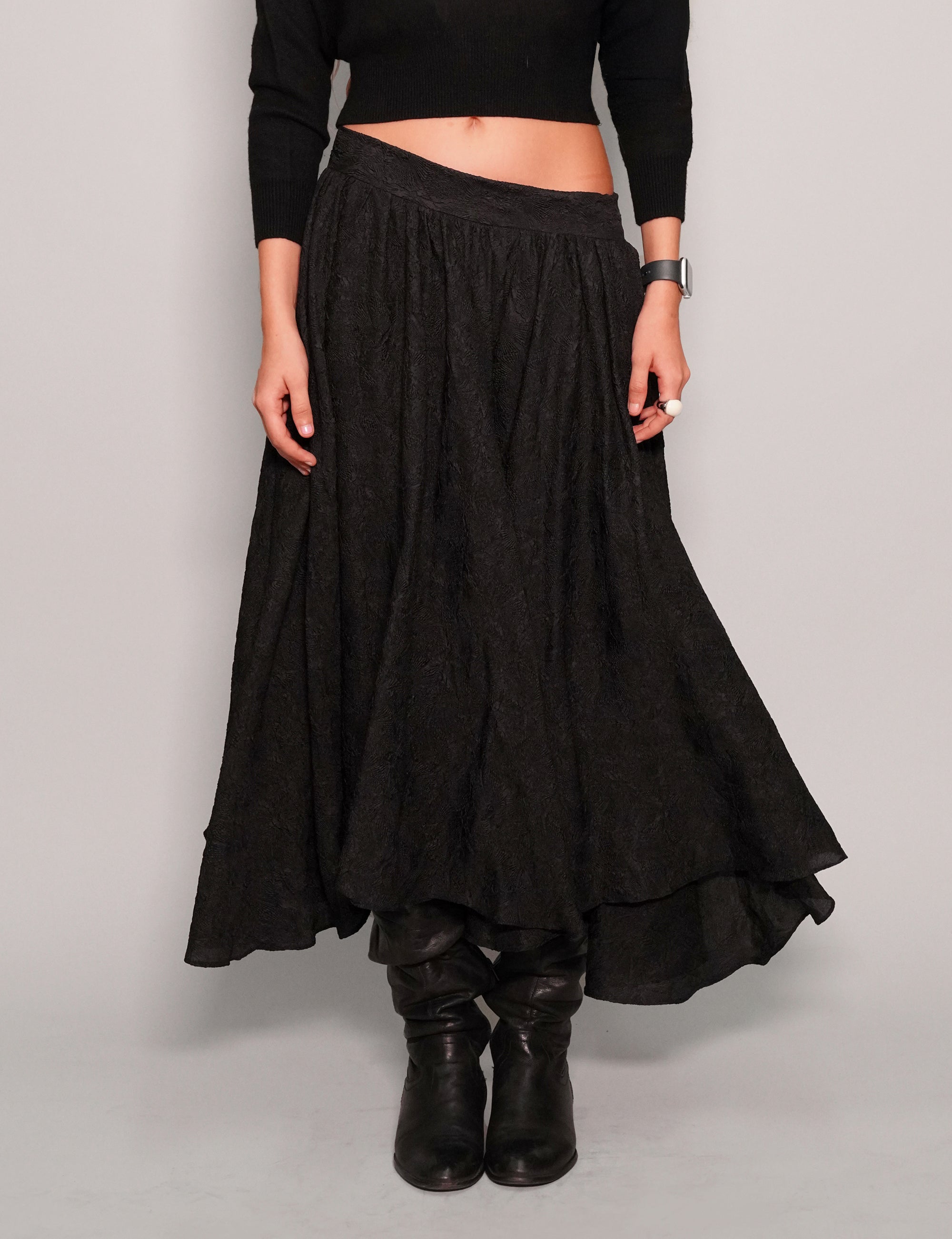 Textured Silk Skirt