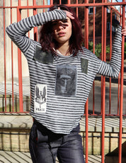 Striped Patchwork Long Sleeve T-Shirt