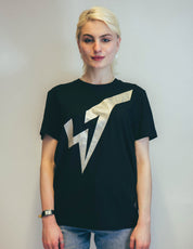 Silver ST Logo T-Shirt in Black