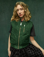 "People for Peace" Bomber Gilet in Green