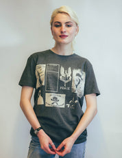 David Bowie inspired printed T-Shirt in Grey Marl