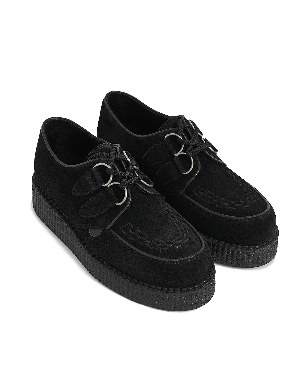 Underground Wulfrun Single Sole Creeper Shoes in Black Suede