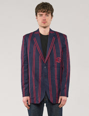 Navy Red Striped Boating Blazer