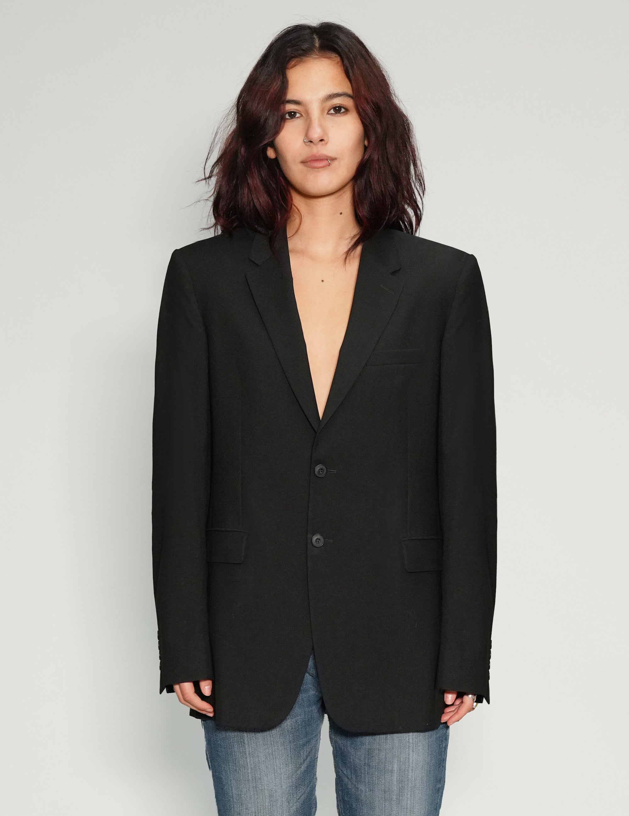 Party Back Blazer - Black Sequin - Black