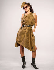The Pirate Dress – Antique Gold Jacquard