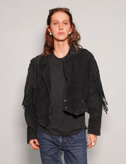 Black Cropped Cowgirl Jacket
