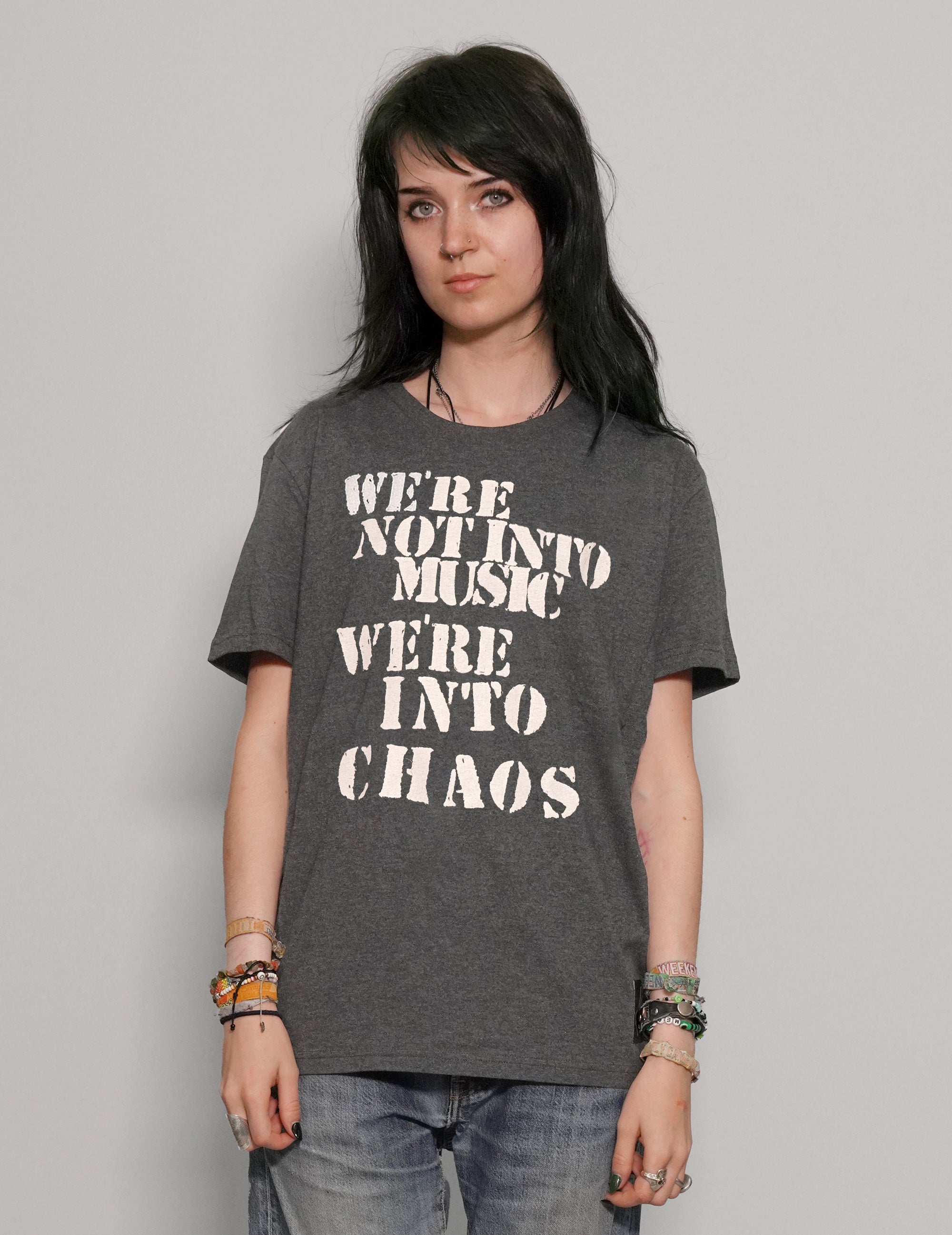 Women's Graphic T-Shirt with Sex Pistols Print in Grey | Stuart Trevor