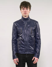 IMMORTAL Navy Leather Jacket