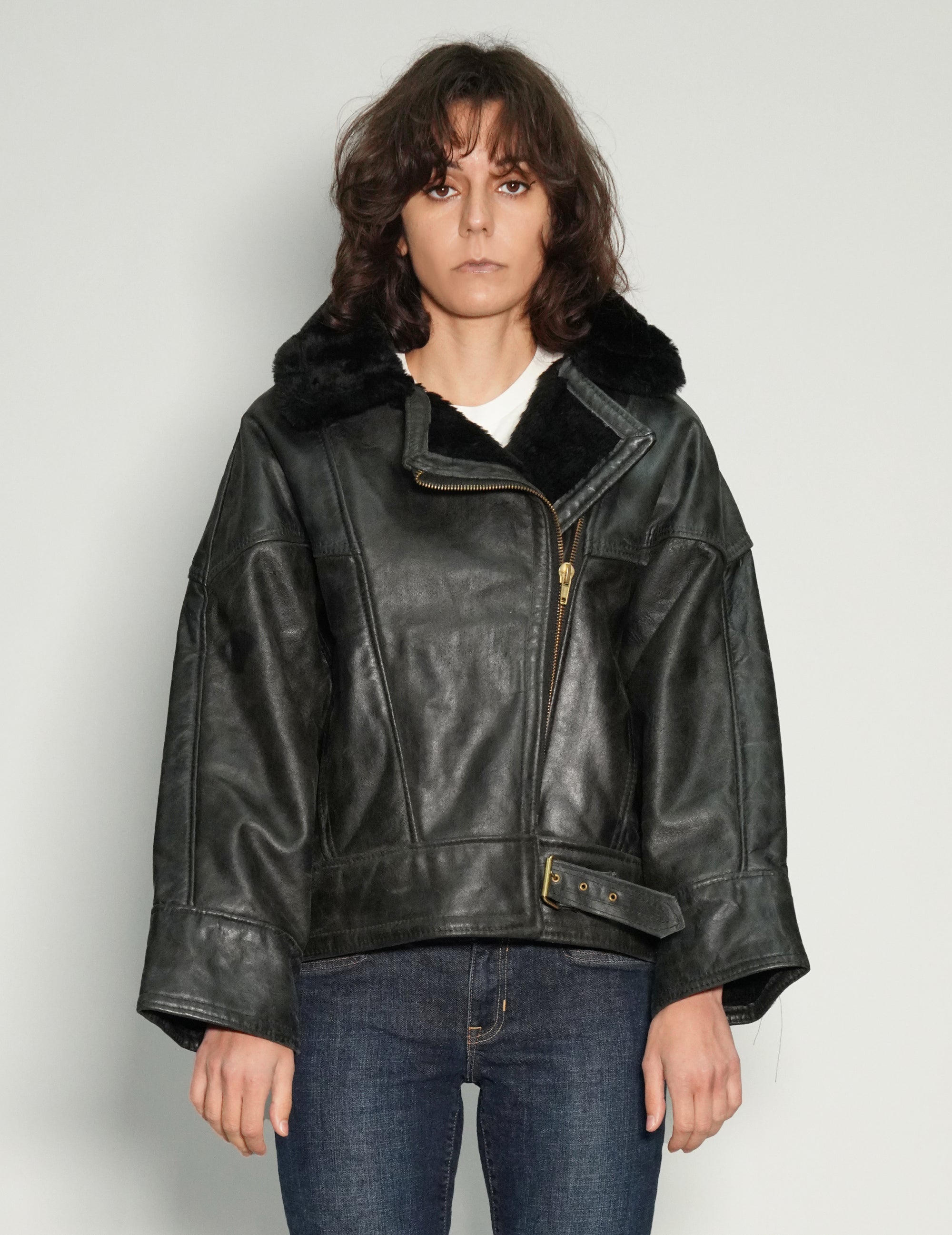 Fur Lined Leather Jacket