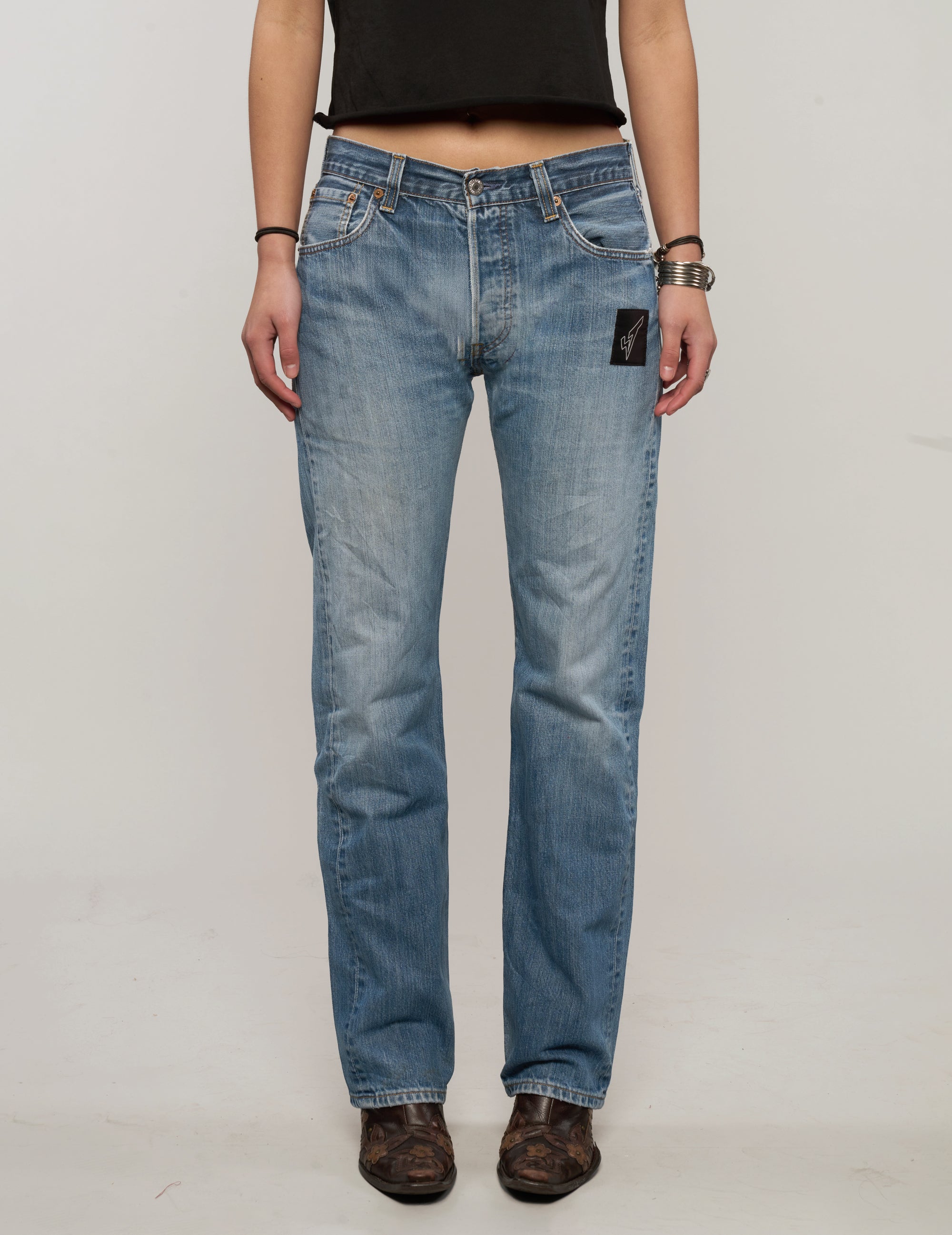 Laser Printed ST Jeans in Blue