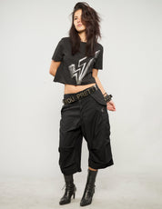 M51 Cropped Cargo Pants in Black