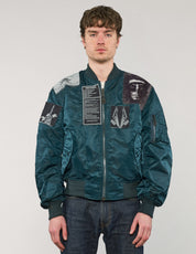 MA-1 Light Weight Patched Bomber Jacket in Navy
