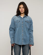 Party Back Sequinned Tassel Denim Shirt