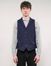 IMMORTAL Hawthorn Navy/Ecru Micro Dot Waistcoat