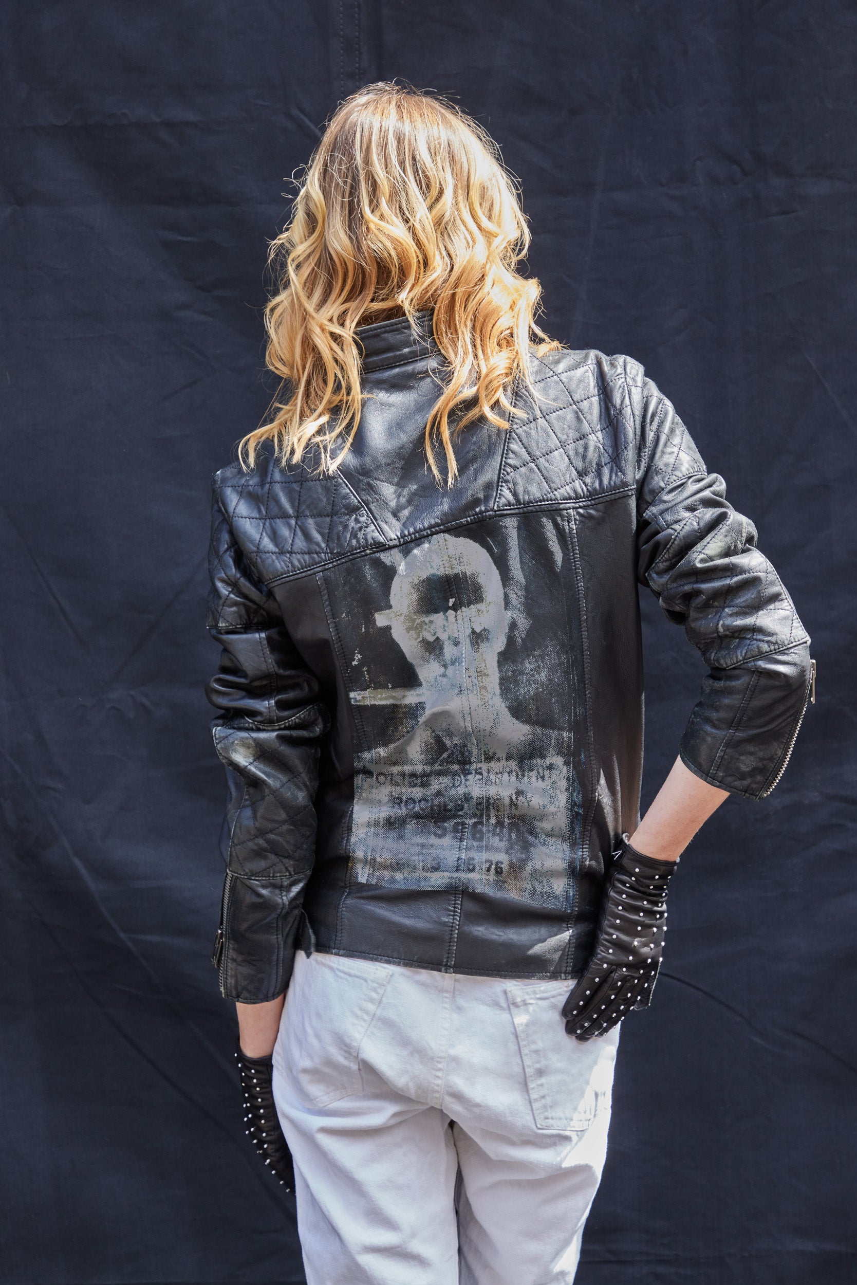 Lambs Leather Biker Jacket in Black