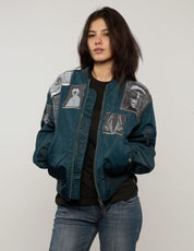 MA-1 Light Weight Patched Bomber Jacket in Navy