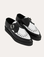 Underground Apollo Creeper Schuhe aus schwarzem und weißem Leder