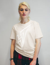 Silver ST Lined Logo Tee in Ecru (Free)