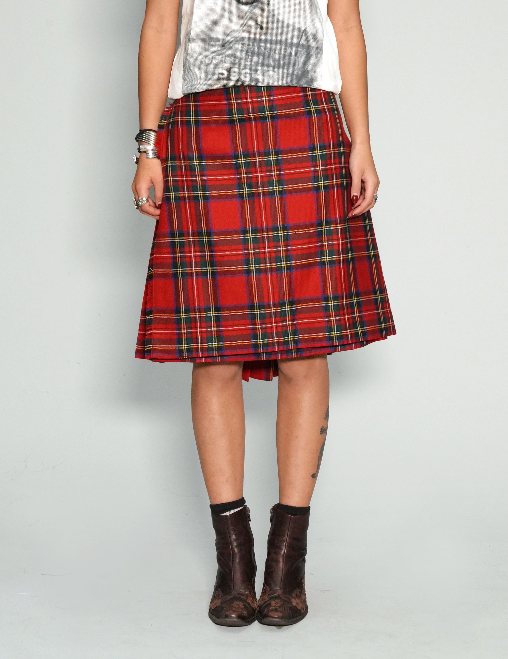 Vintage Red Tartan Scotland Kilt
