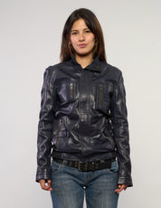 IMMORTAL Navy Leather Jacket