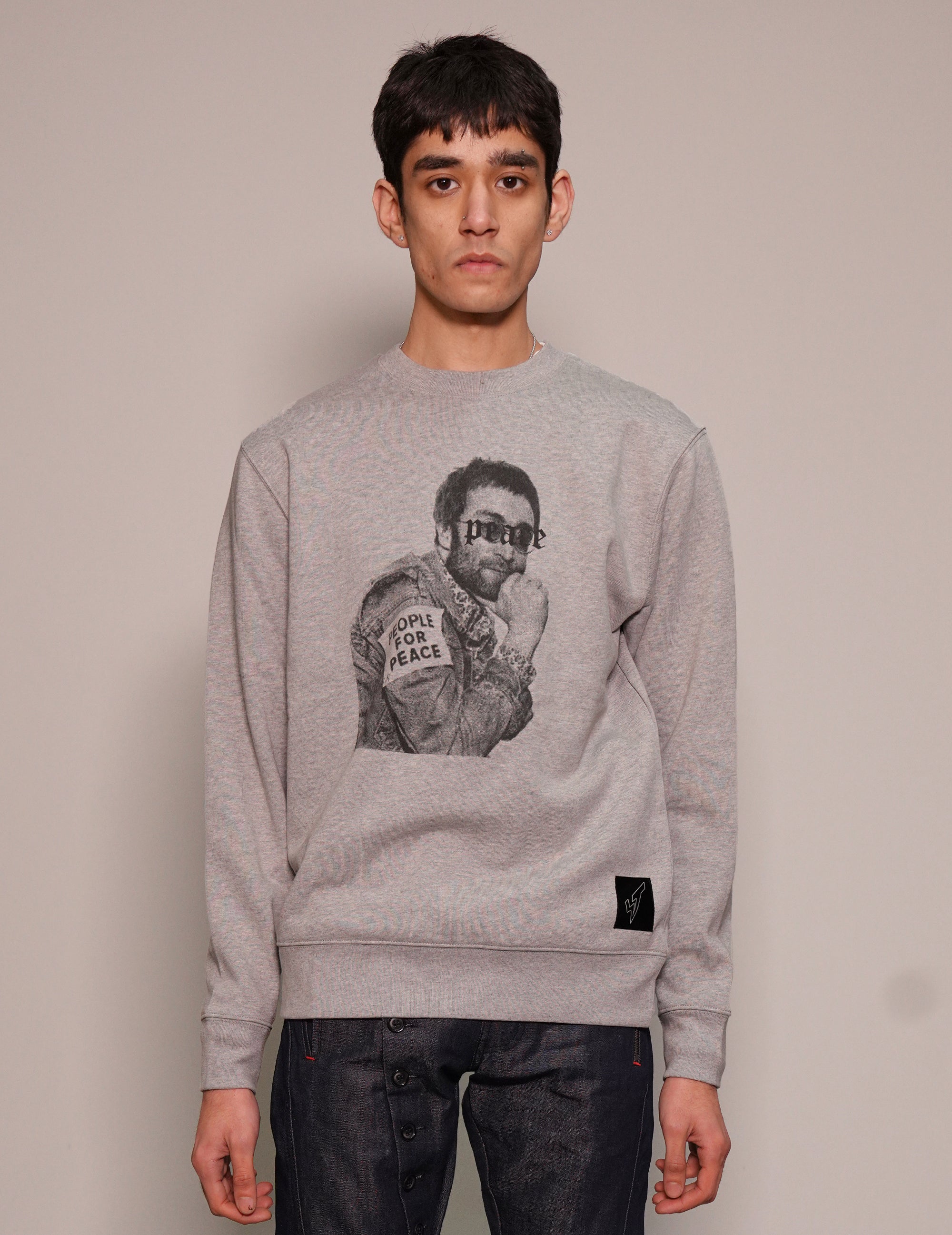 John Lennon "People for Peace" Sweatshirt in Grey