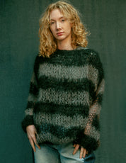 "PISTOLS" Mohair Hand knits - Grey & Black