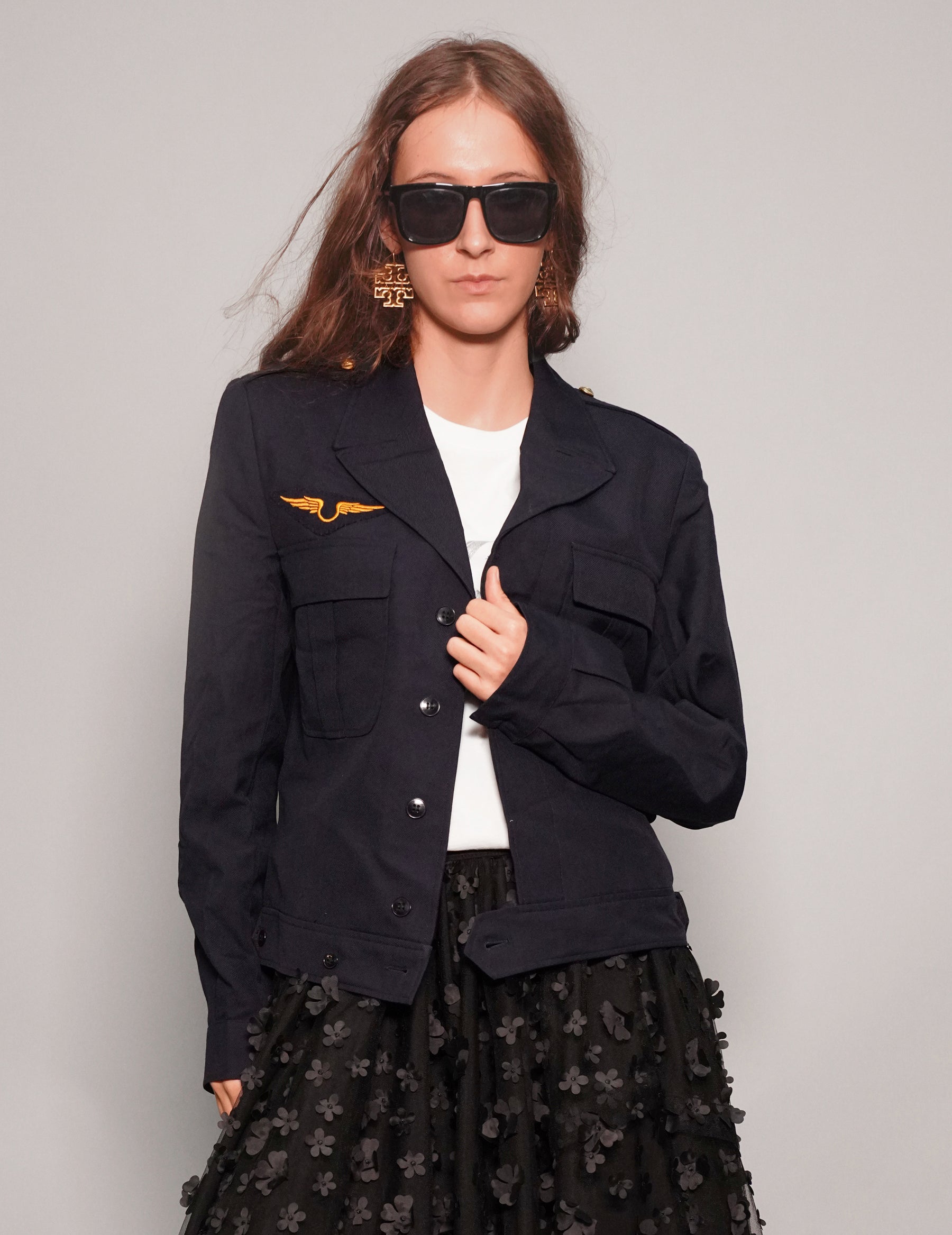 Women's Vintage Military Air Force Jacket in Navy | Stuart Trevor