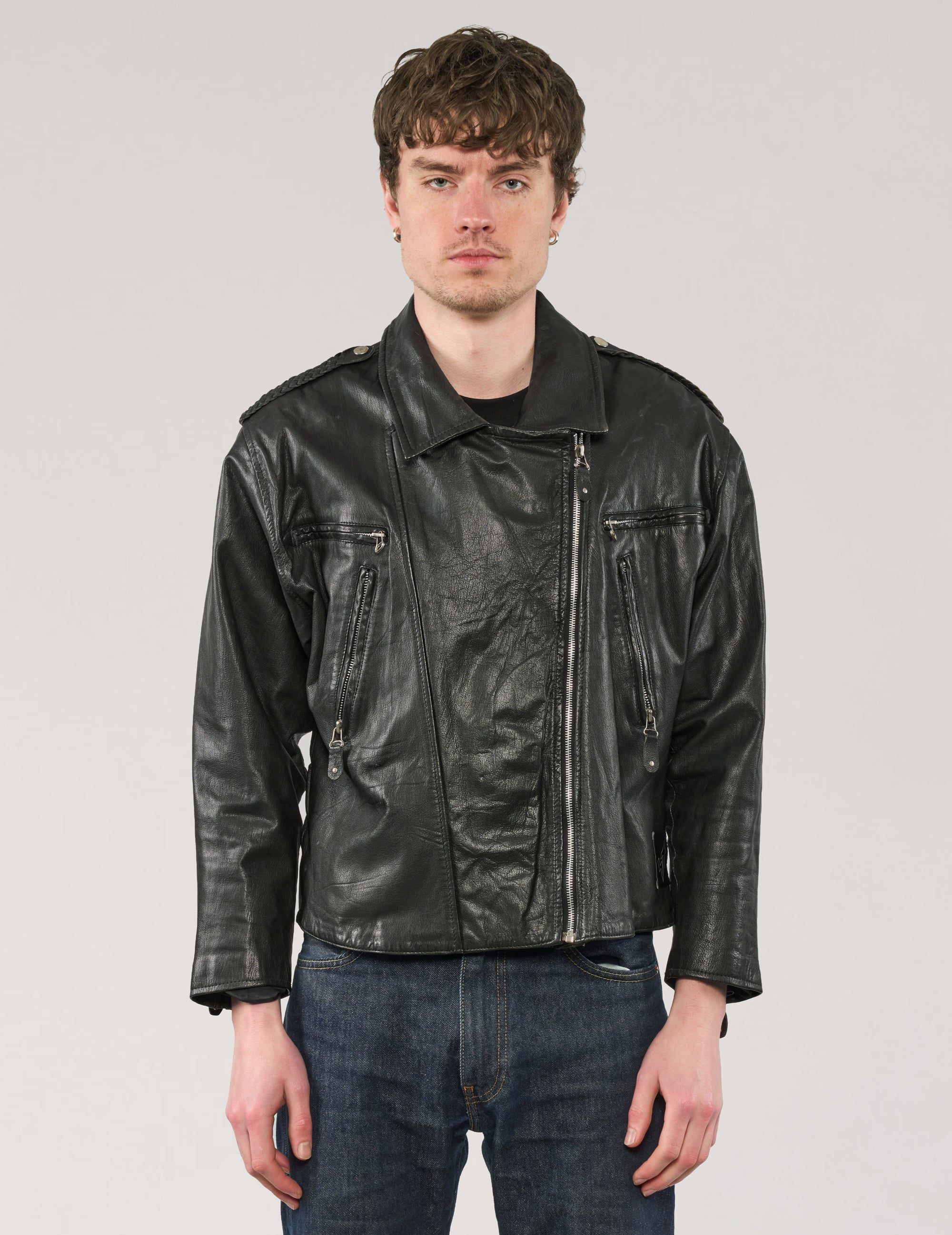 Vintage Leather Biker Jacket