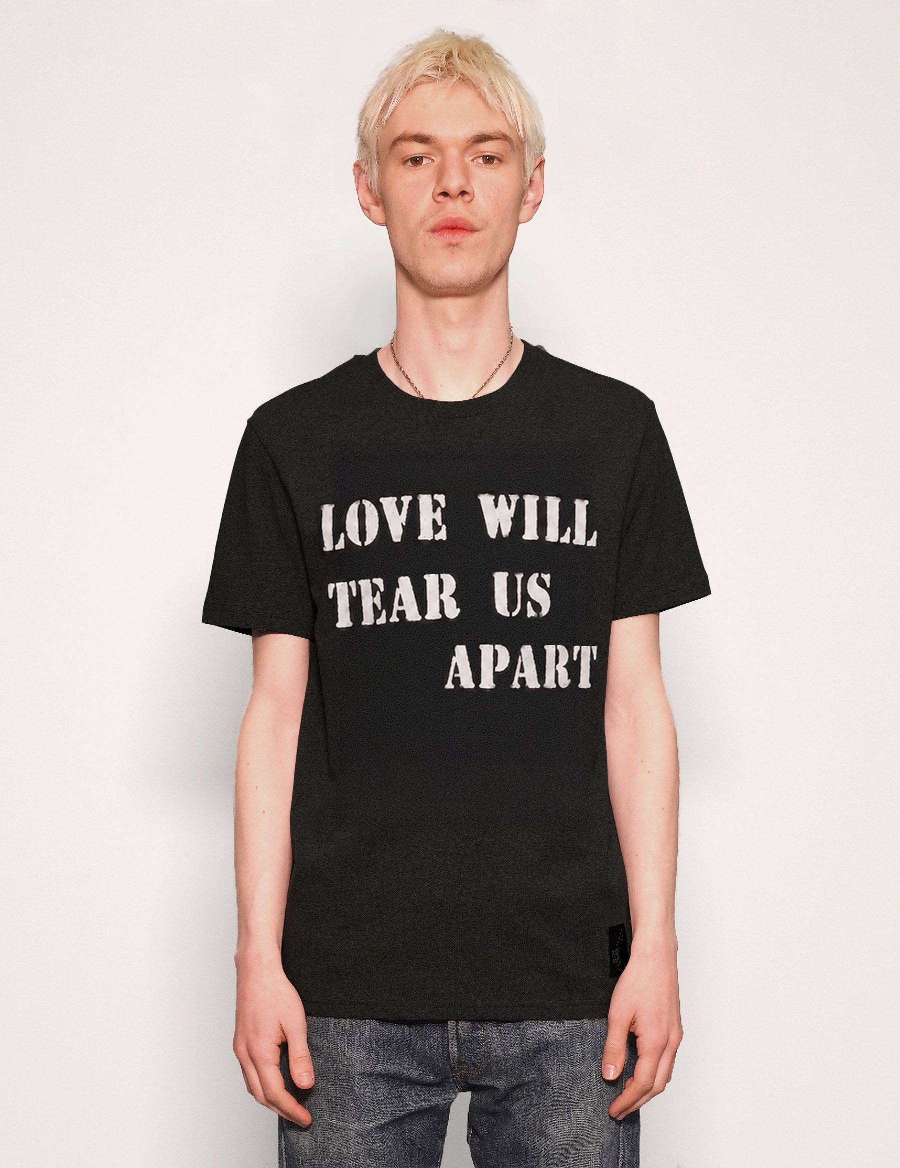 'Love Will Tear Us Apart' T-Shirt in Black