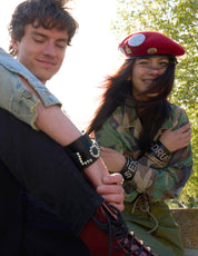 'Roll' Studded Leather Cuff