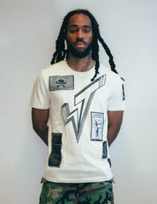 Bowie inspired Patch ST Logo Tee in Ecru