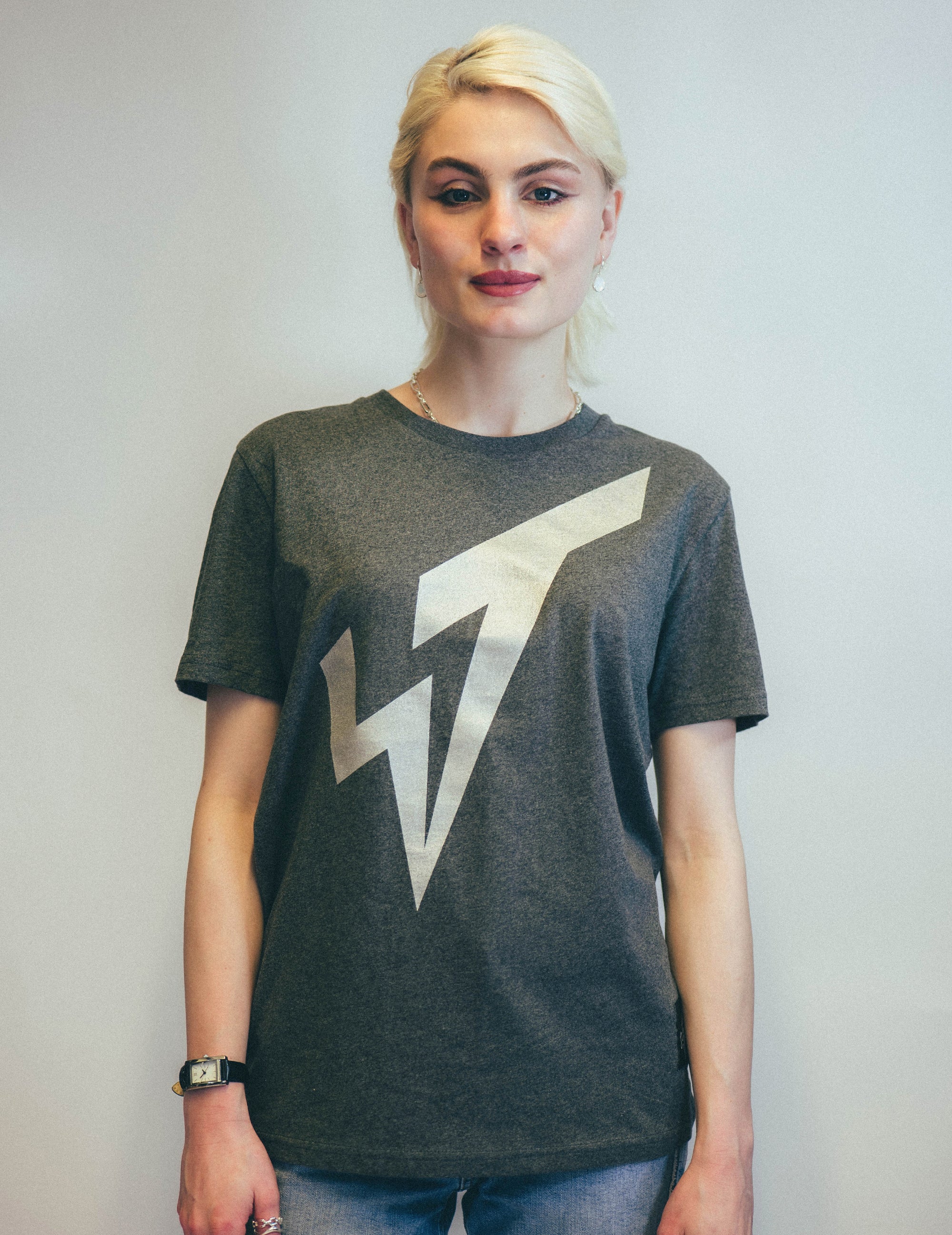 Silver ST Logo T-Shirt in Grey