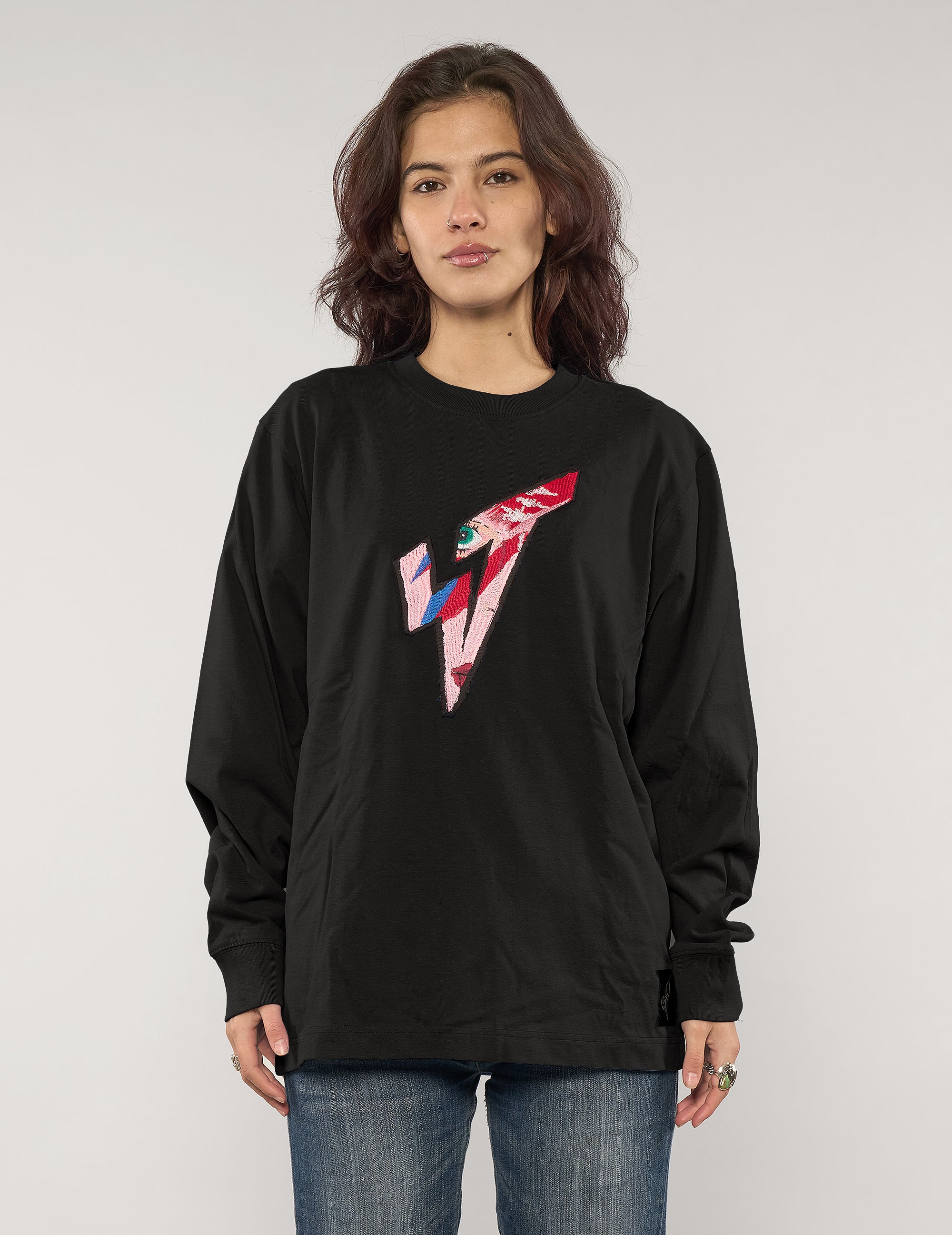 ST 'A Lad Insane' Long Sleeve Logo Tee in Black